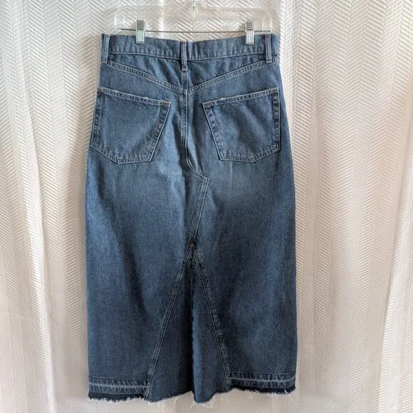 Gap High Rise Blue Denim Maxi Skirt Medium Indigo Size 29 8 Long Jean Skirt Boho - Picture 5 of 12